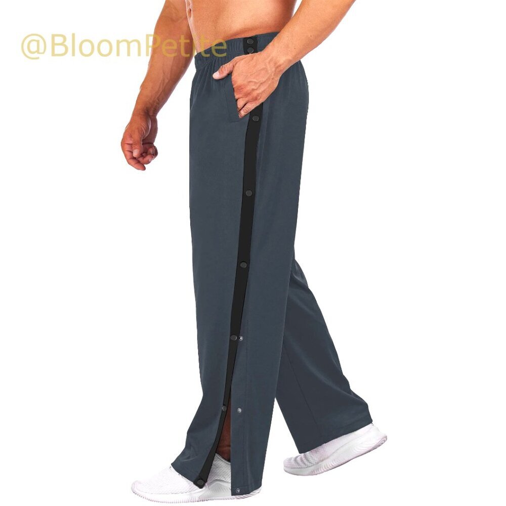 Tear Away Basketball Pants with Snap Button, 95% Polyester 5% Spandex,
